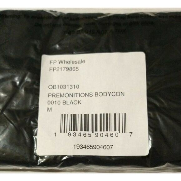 Free People Premonitions Mini Slip Dress Medium Black Lace Trim One Shoulder, M - Picture 10 of 13